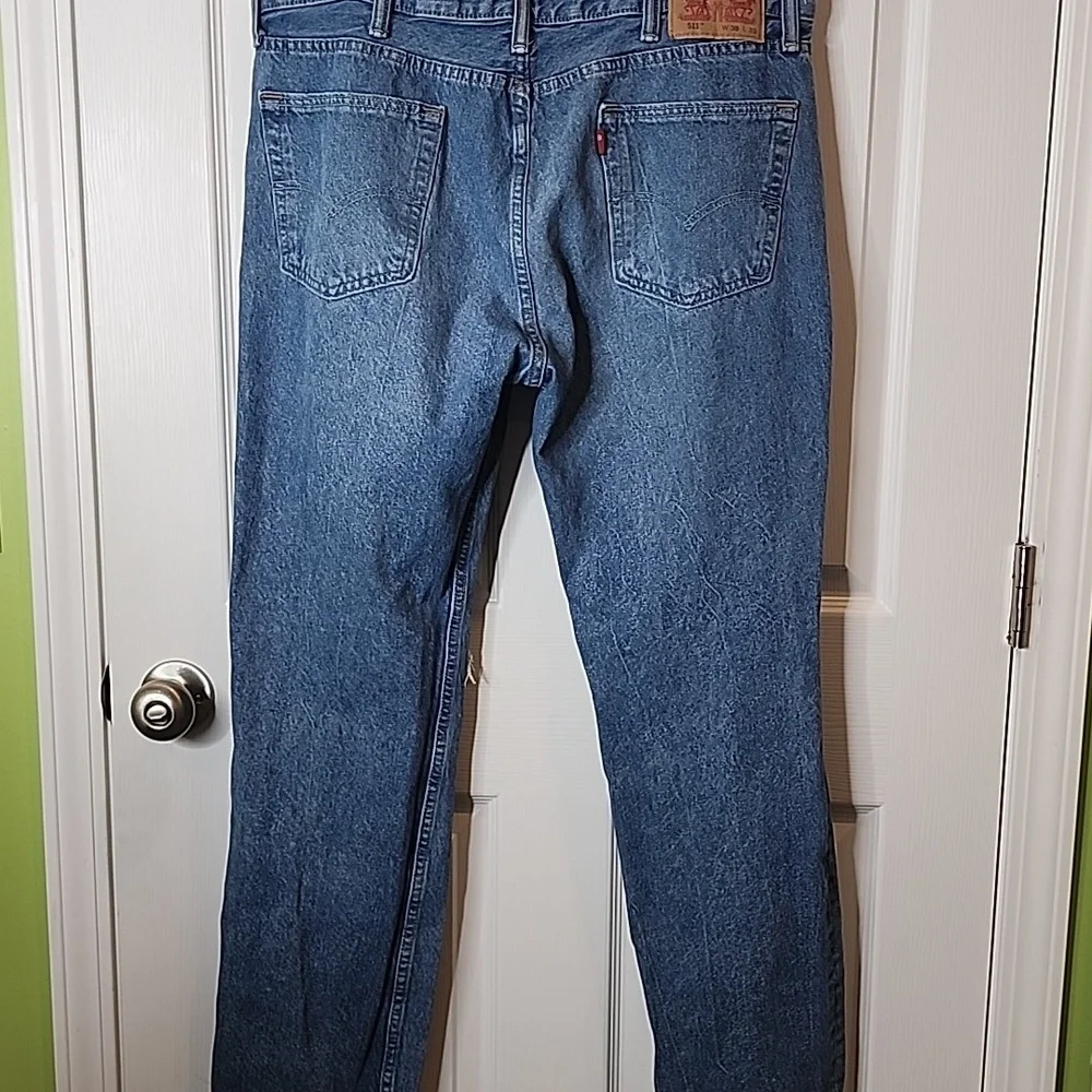 Levi's 511 Distressed Medium Wash Fabric In the Knees Jeans 38 x 32